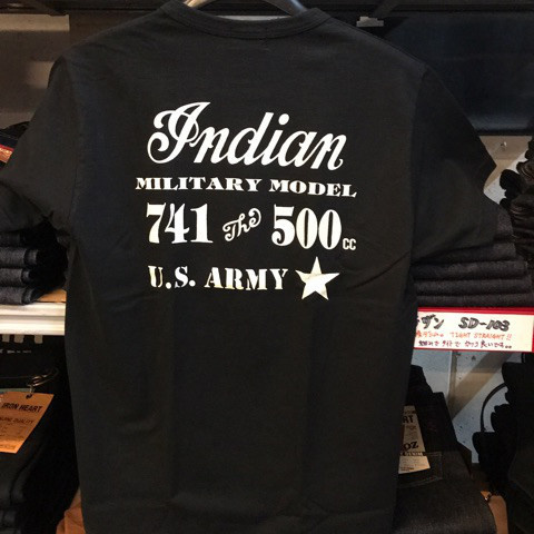 人気アメカジブランド、インディアン・モーターサイクルズのTシャツです。